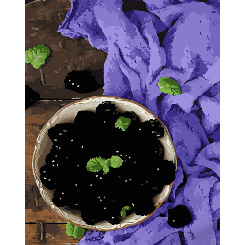 Набір для розпису по номерах Тарілка з шовковицею Strateg розміром 40х50 см (GS1395), шт Киев - изображение 1