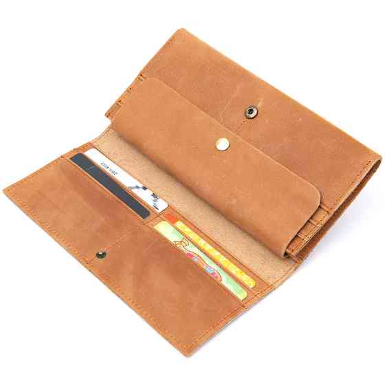 Портмоне в ретро стиле и матовой коже 14295 Vintage Рыжий Киев