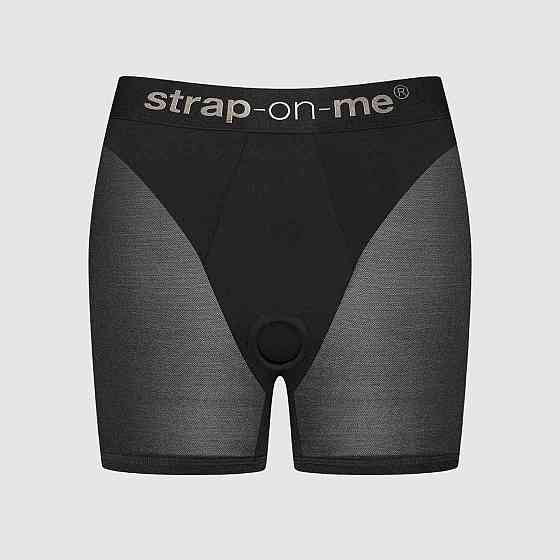 Шорти з фіксацією ділдо Strap-On-Me Harness Lingerie Halo - XL - Black Sex Aura Київ