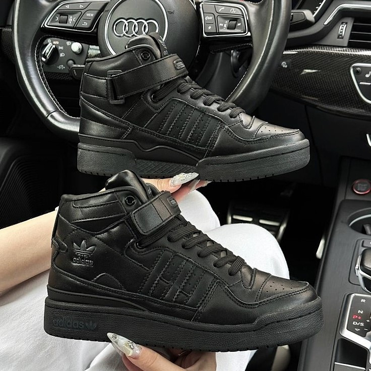 Високі Термо Кросівки Adidas Єврозима Шкіряні Чоловічі Черевики Адідас Чорні (розміри: 41,42,43,44,45,46) Дніпро - фото 8