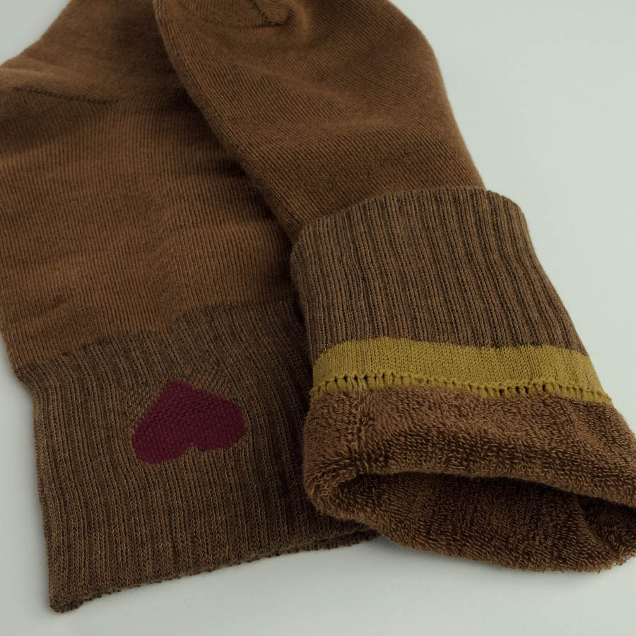 Теплые носки женские классические из сердечком однотонные GM Textile Высокие 36-41 Коричневый Сумы - изображение 2