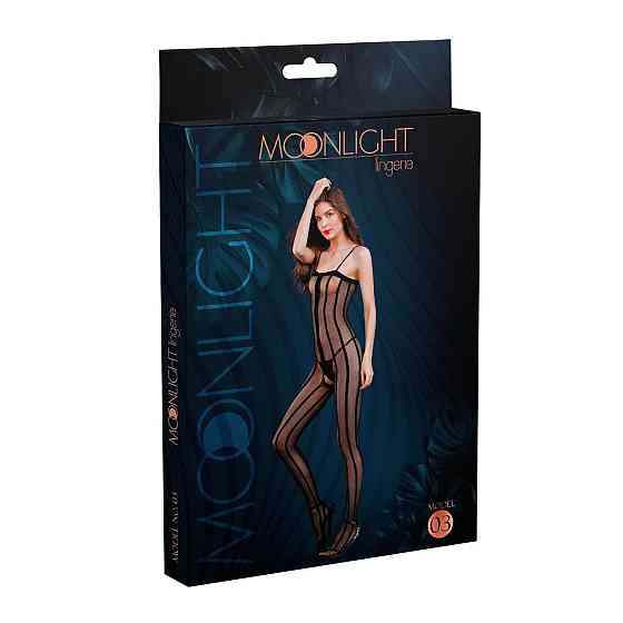 Прозорий бодістокінг Moonlight Model 03 XS-L Black, з доступом Sex Aura Київ