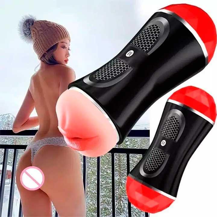 Двосторонній мастурбатор ротик-вагіна "Megumi Orion" - 20*7,5 см Вінниця - фото 6