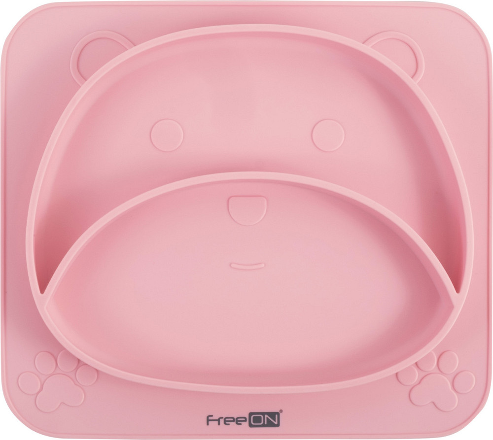 Силіконова тарілка дитяча FreeON Bear, pink Київ - фото 1