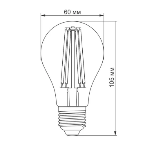 Лампа A60 7W E27 4100К 220V Filament LED Titanum Житомир