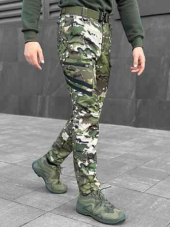 Штани карго чоловічі весняні з кишенями мультикам Pobedov Static Київ