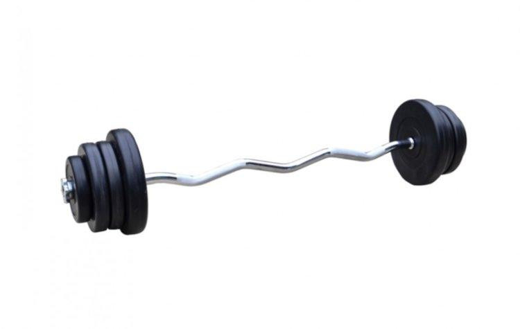 Штанга набірна W-подібна на 32 кг Гантелі, гирі, штанги і диски з пластиковим покриттям Київ - фото 1