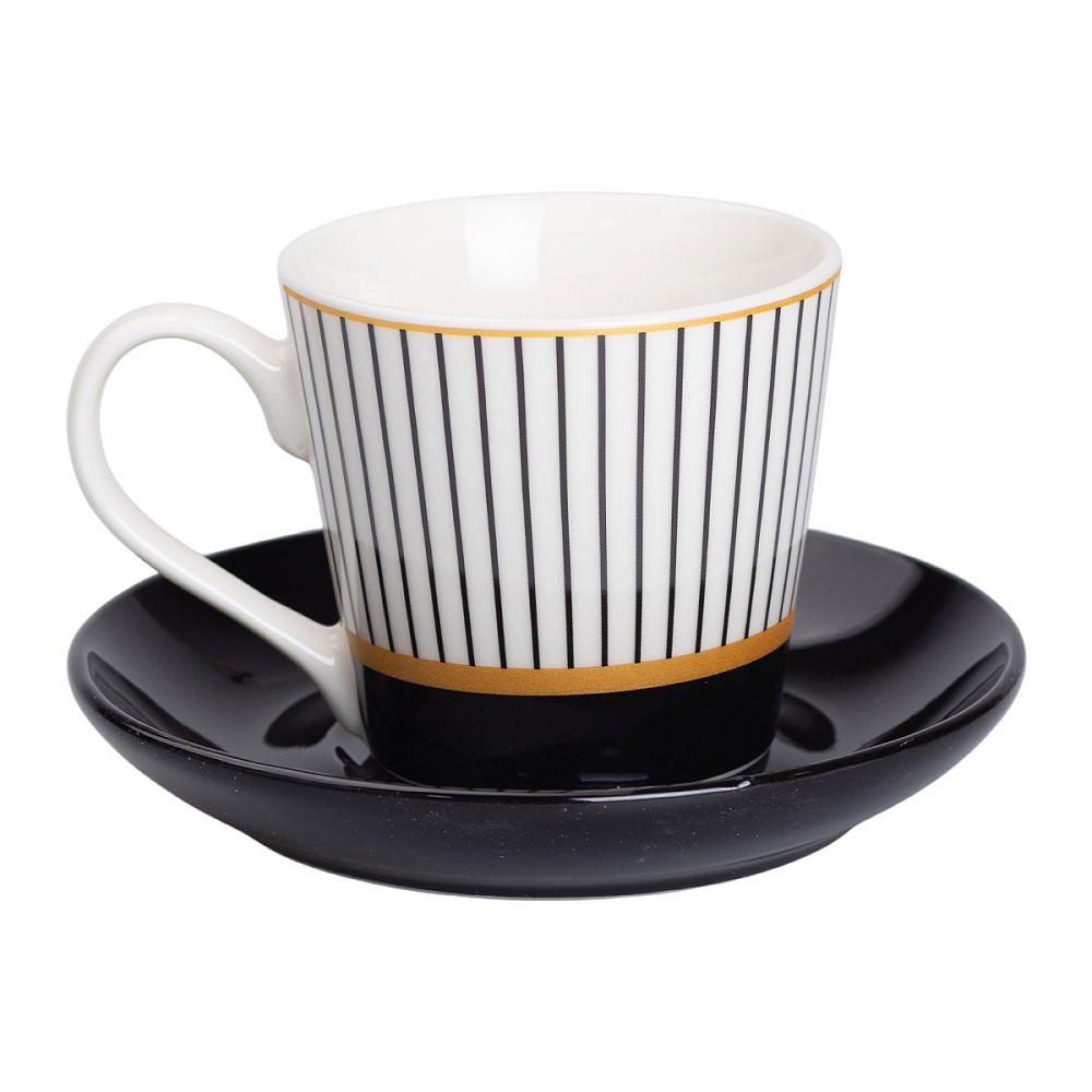 Liling Rongxiang Ceramic порцелянова чашка з чорним блюдцем 200 мл RX-N24708WP Киев - изображение 4