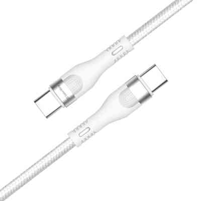 Дата кабель USB-C to USB-C 1.0m (PD Fast Charging 240W) 5А white ColorWay (CW-CBPDCC065-WT) Винница