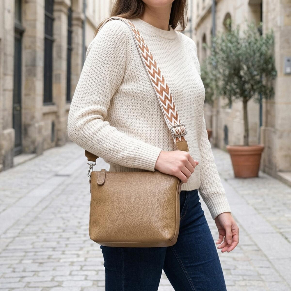 Женская кожаная сумка на плечо для повседневной носки Vintage 22912 Бежевый Киев - изображение 12