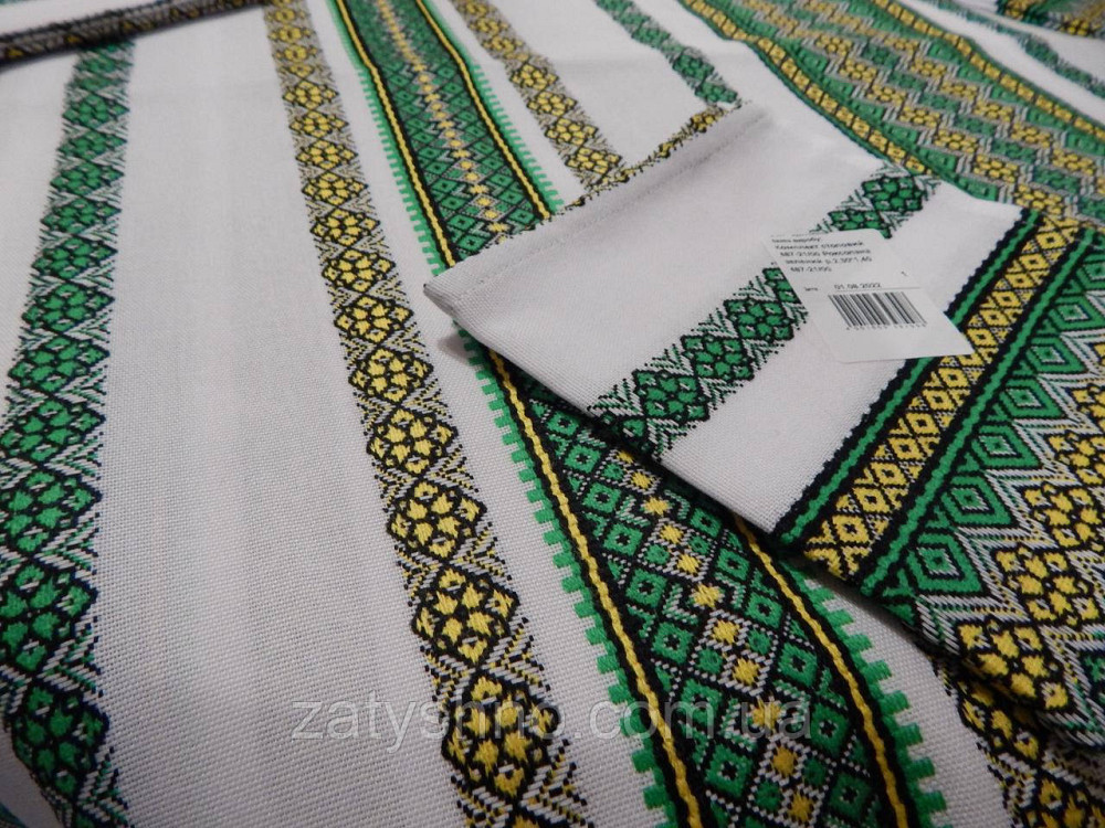 Зелена скатертина вишита з серветками Київ - фото 4