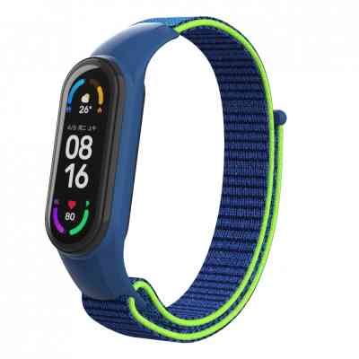 Ремешок для фитнес браслета Armorstandart нейлоновый для Xiaomi Mi Band 7/6/5/4 Blue/Green (ARM67844) Винница