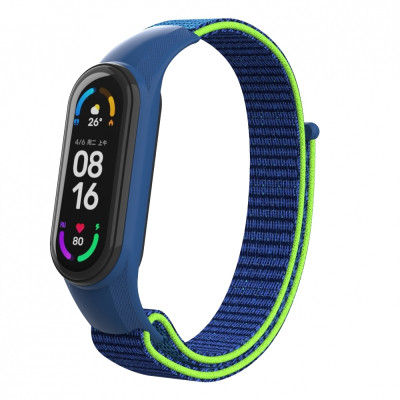 Ремешок для фитнес браслета Armorstandart нейлоновый для Xiaomi Mi Band 7/6/5/4 Blue/Green (ARM67844) Винница - изображение 1