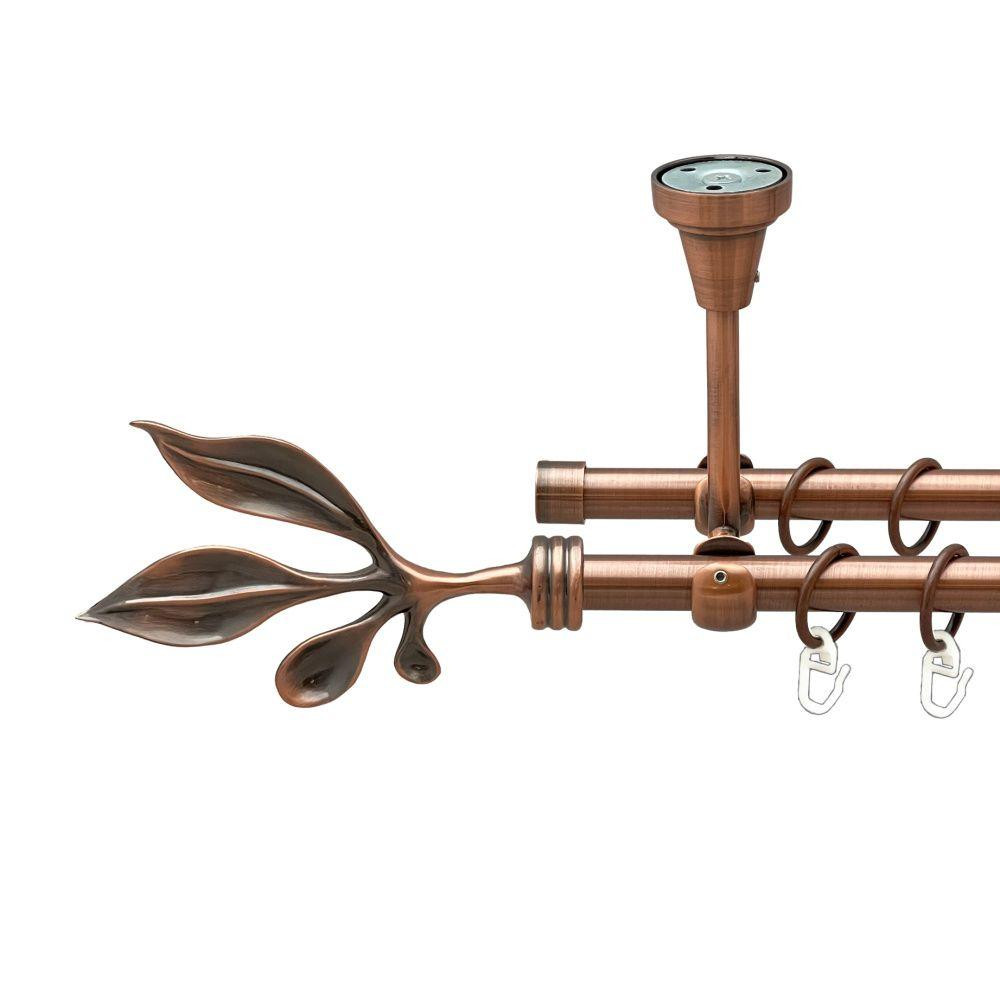 Карниз Orvit Баваро металевий дворядний відкритий до стелі гладка труба кільце металеве Мідь 16\16 мм 280 см Львов - изображение 1