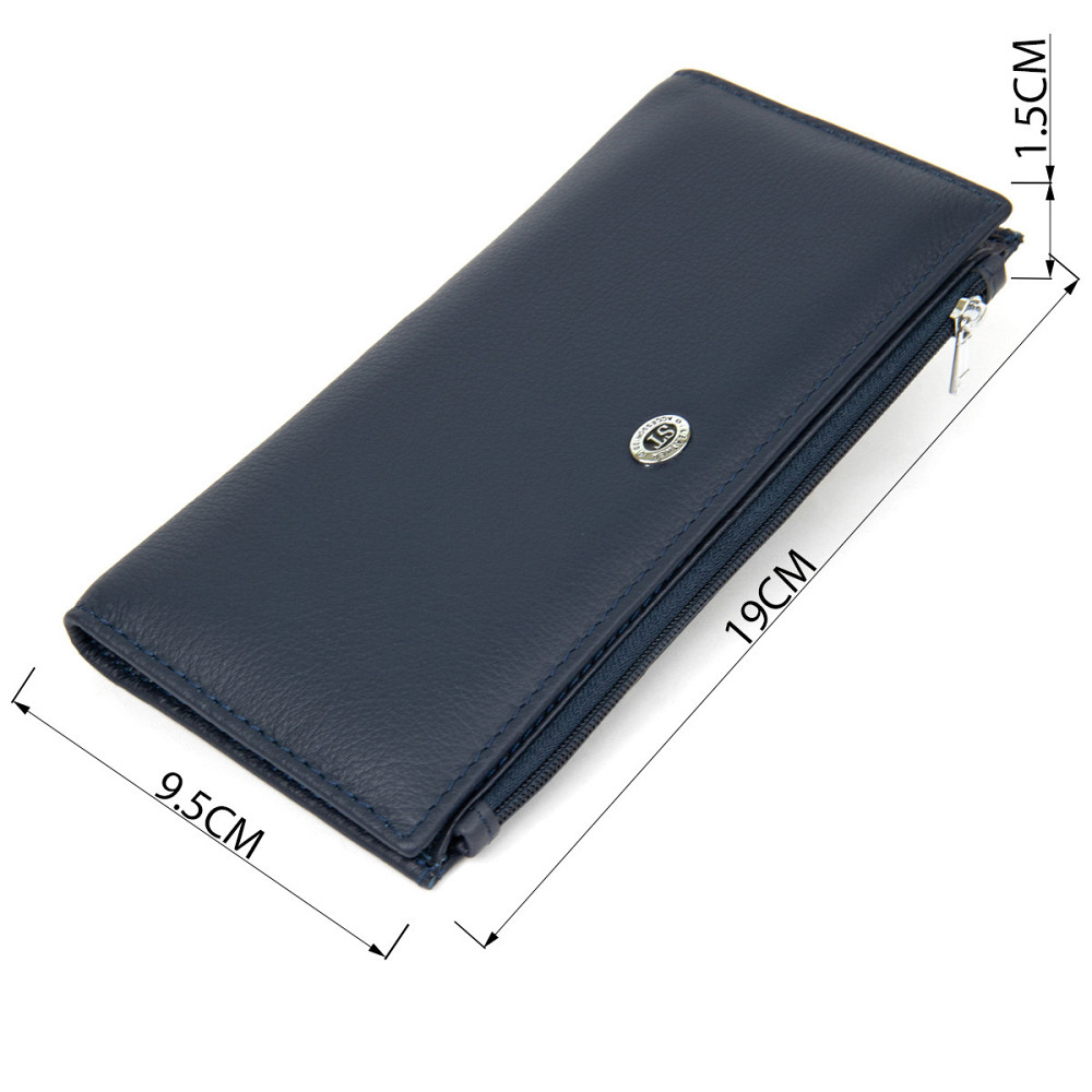 Стильний жіночий шкіряний гаманець ST Leather 19382 Темно-синій Київ - фото 8