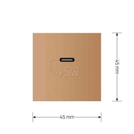 USB Type-C розетка LIVOLO, PD 45W, Power Delivery, швидка зарядка, золота, модуль (VL-FCUC-2AP) Коломыя