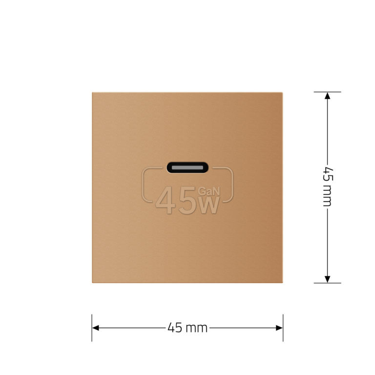 USB Type-C розетка LIVOLO, PD 45W, Power Delivery, швидка зарядка, золота, модуль (VL-FCUC-2AP) Коломия - фото 6