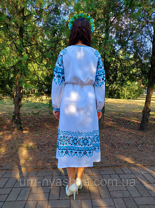 Жіноча сукня з узором Орнамент принт блакитний Кривий Ріг - фото 3