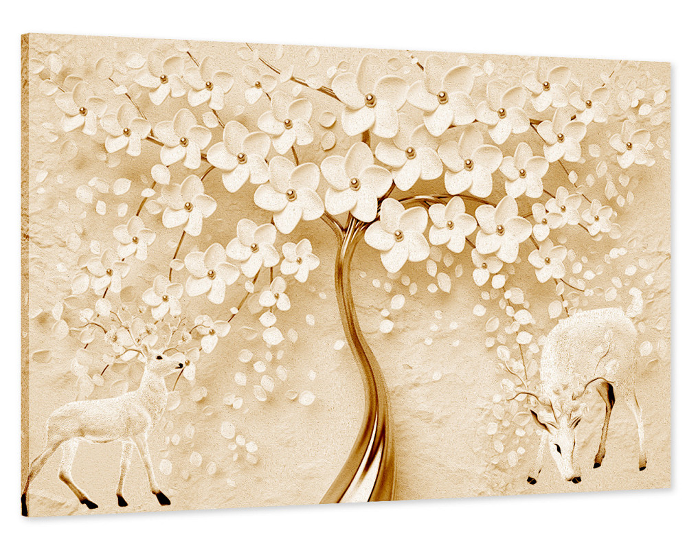 Картина холст в гостиную / спальню  Дерево білі квіти    MLP_21 60x100 см Киев - изображение 1