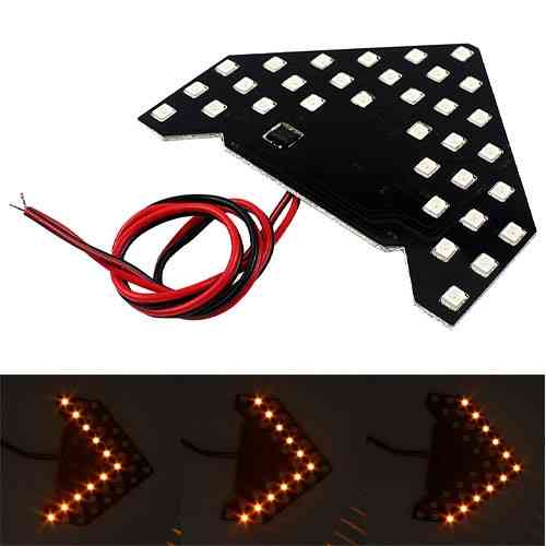 Указатели поворота LED для авто на боковое зеркало с динамическим эффектом стрелки, пара желтые Киев