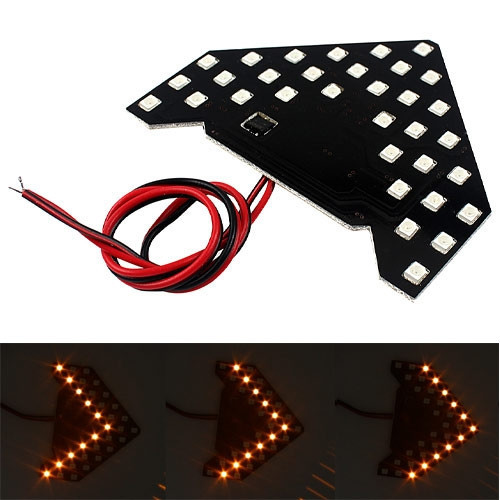 Указатели поворота LED для авто на боковое зеркало с динамическим эффектом стрелки, пара желтые Киев - изображение 6