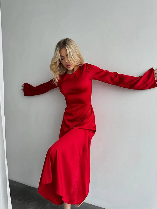 Женское нарядное платье со шнуровкой на спинке шелк Армани Одесса - изображение 5