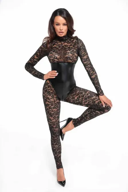 Комбінезон Noir Handmade F299 Enigma lace catsuit with underbust bodice - XXL Львов - изображение 1