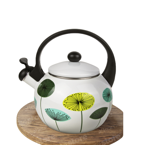 Чайник 2,2л емальований зі свистком з малюнком 