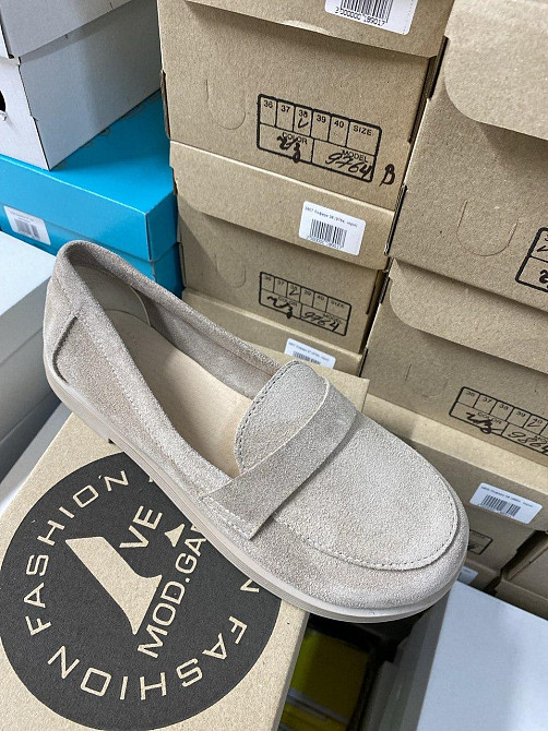 MOD GAR Лофери жіночі MOD GAR 9864 бежеві (весна-осінь, замша натуральна) (5806) Коломыя - изображение 1