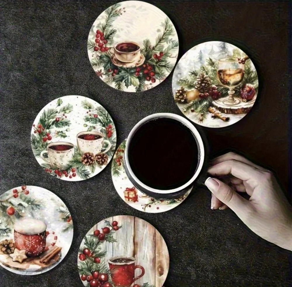 Комплект різдвяних підставок під чашки 6 шт №3 Смела - изображение 7