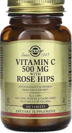 Вітамін C із шипшиною Solgar Vitamin C 500 мг 100 таб Київ