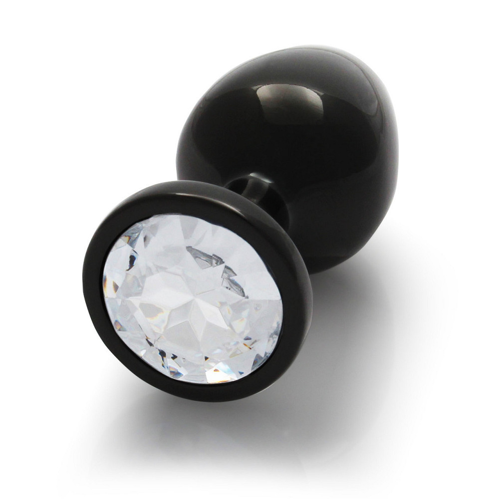 Металлическая анальная пробка Round Gem, размер М, черный/белый Ouch! (Нидерланды) Sex Aura Киев - изображение 5