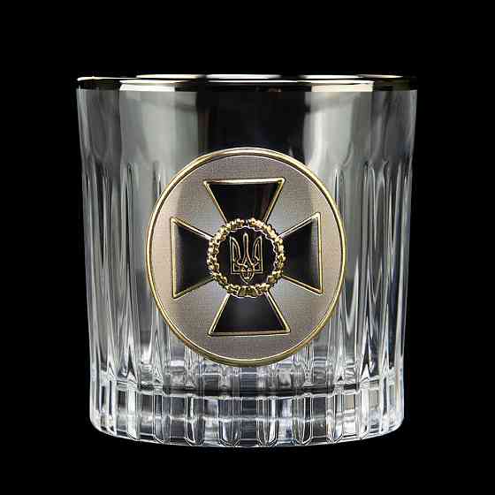 Набор бокалов для виски Служба безопасности Украины Boss Crystal (6 бокалов) хрусталь декорирован серебром и золотом Киев
