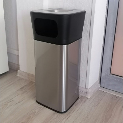 Контейнер для сміття JAH квадратный з попільничкою Срібний металік 25 л (6331) Вінниця - фото 10