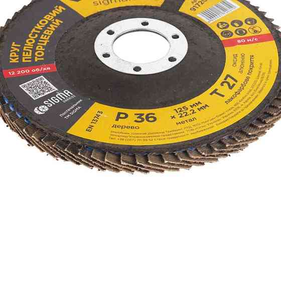 Круг пелюстковий торцевий Т27 (прямий) Ø 125 мм P36 SIGMA (9172031) Київ