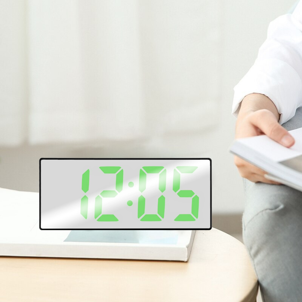 Електронний годинник з дзеркальним дисплеєм,від USB + термометр,VST-898-4,Зелений SBR Київ - фото 4