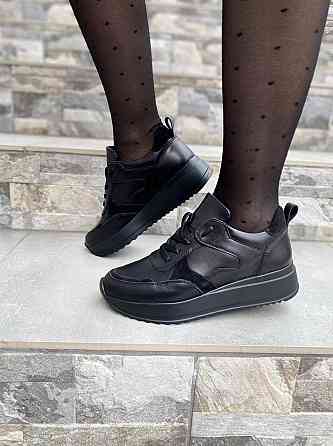 EMELI Кросівки жіночі EMELI 055 чорні (весна-осінь, шкіра+замша натуральна) (4394) лише 36р.38р Коломыя