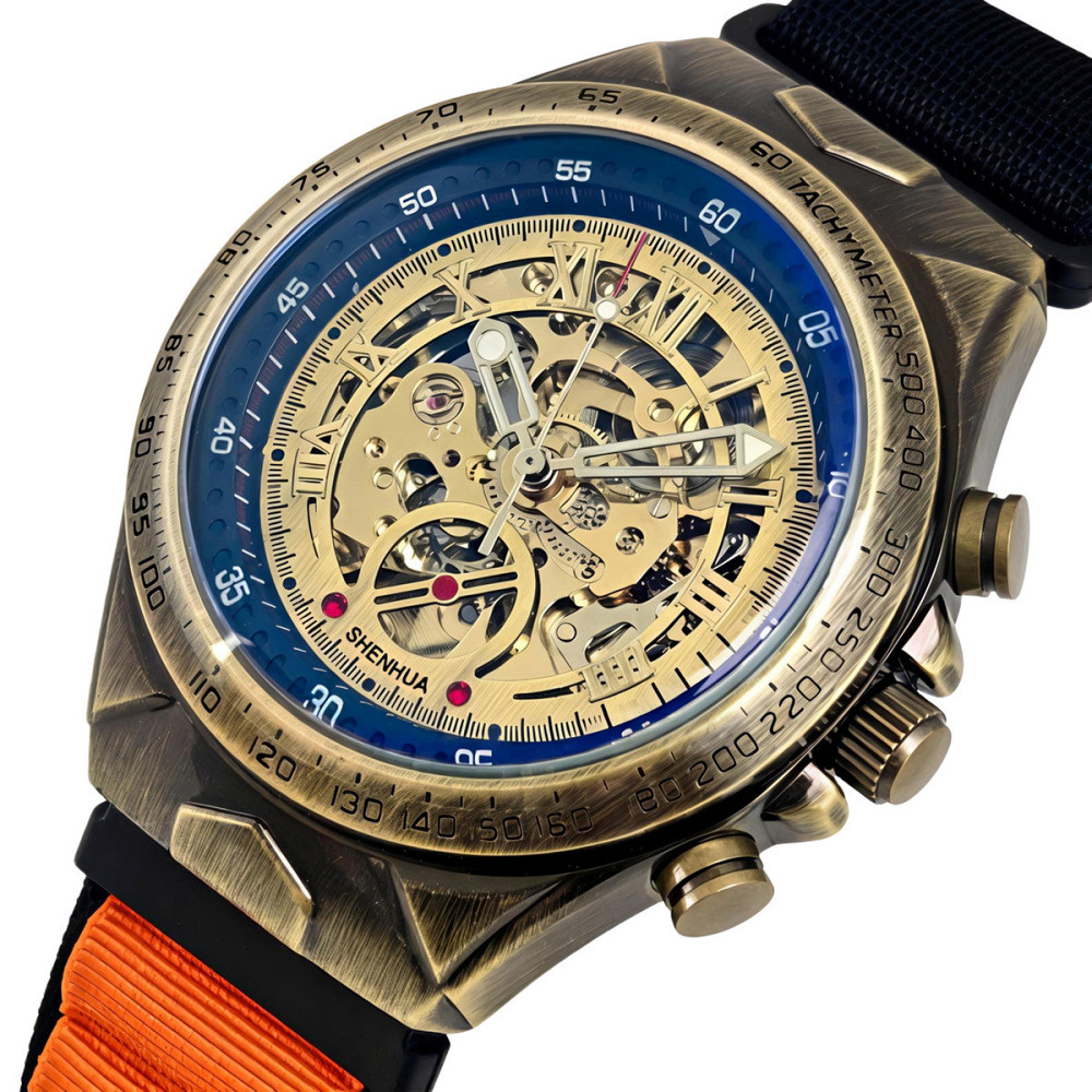 Годинник чоловічий механічний Winner Status New Orange Black (2 ремінці) Вінниця - фото 1