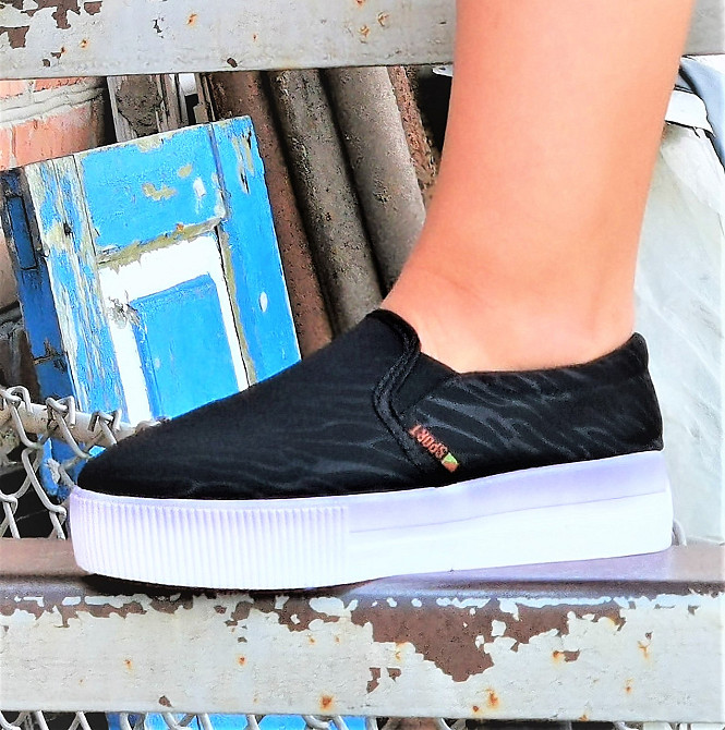 .Женские Черные Слипоны Мокасины на Высокой Толстой Подошве (размеры: 36,37,38,39) Днепр - изображение 5