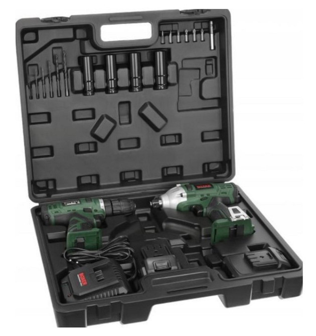 SR-035 Набір ударного гайковерта та шуруповерта 24,4 В, 2 АКБ, 18+1 режим, комплект з аксесуарами Одеса - фото 7