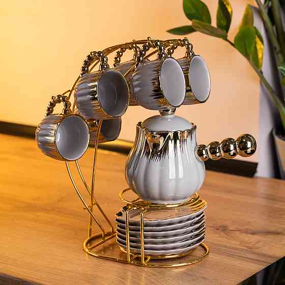 Yiwu Кавовий сервіз на підставці з туркою 450 (мл) 6 чашок по 90 (мл) подарунковий набір чашок Коломия