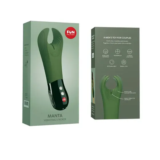 Вібратор для пеніса Fun Factory MANTA moss green/black, підходить для парних ігор Львів