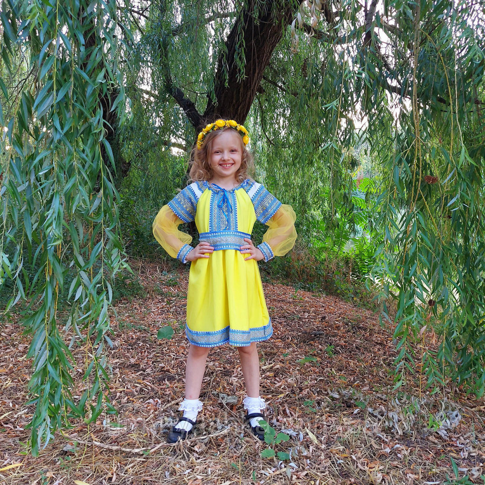 Сукня вишиванка жовто-синя Казкова тканна Кривой Рог - изображение 4