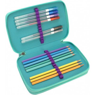 Пенал Cool For School 2 відділення з відворотами Фіолетовий (CF87279) Вінниця - фото 2