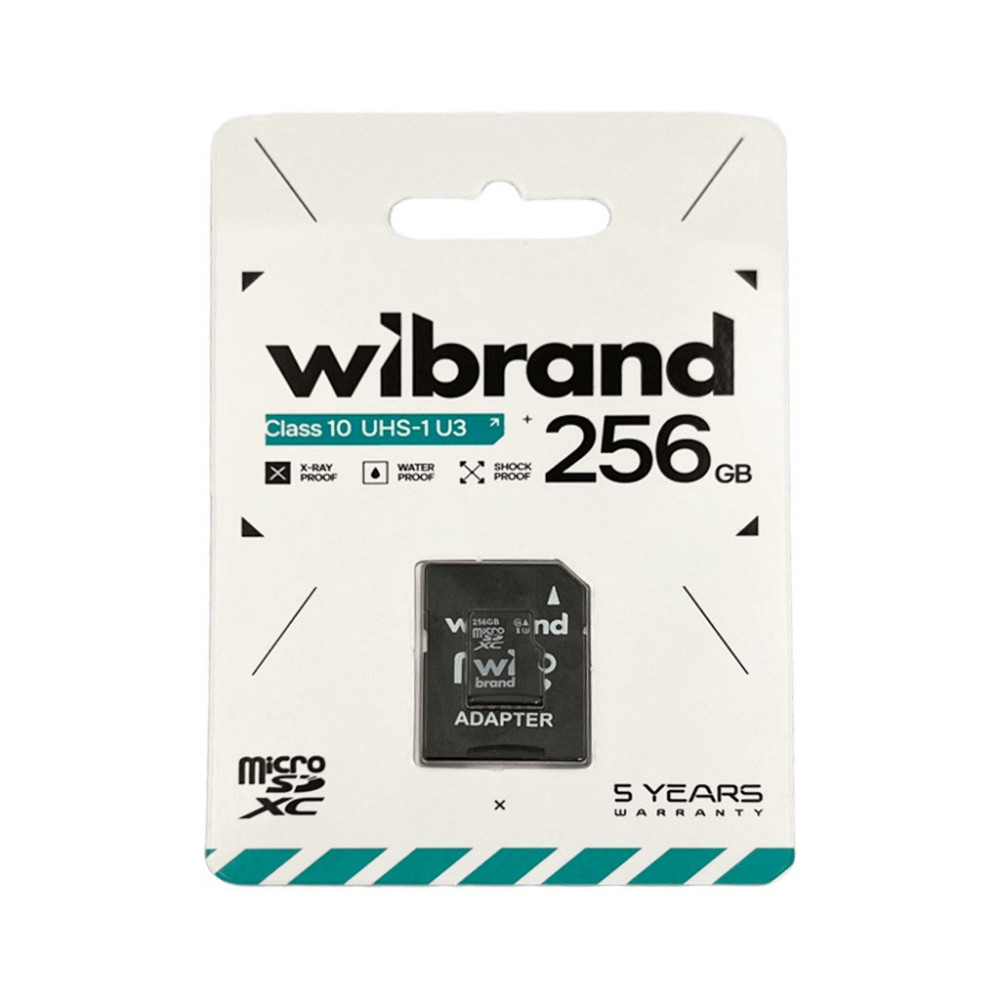 Карта пам'яті microSDXC (UHS-1 U3) Wibrand 256Gb class 10 (adapter SD) Київ - фото 2