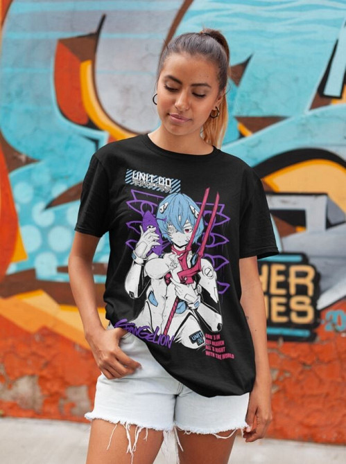 Футболка аниме Евангелион оверсайз (S/M/L) Черний AnimeJ0892 Днепр - изображение 4