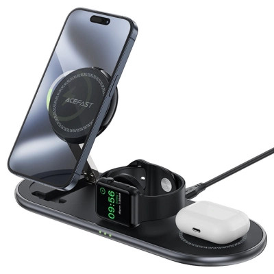 Зарядний пристрій Acefast Wireless QI 3in1 15W E19 Qi2 (6974316283096) Вінниця - фото 4