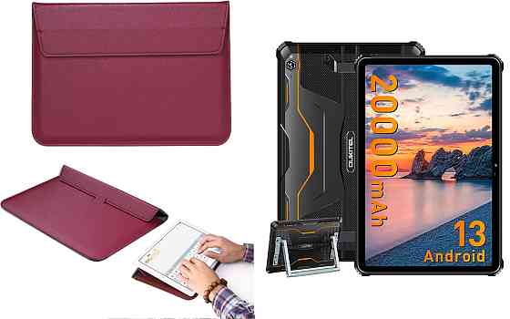 Чохол-конверт VitoCase для Oukitel RT7 Titan 4G, RT7 Titan 5G, з функцією підставки для планшета Бордовий Київ