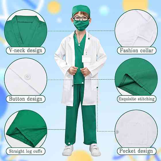 Костюм дитячий Doctor Kit білий набір лікаря ігровий халат аксесуари для дітей Київ