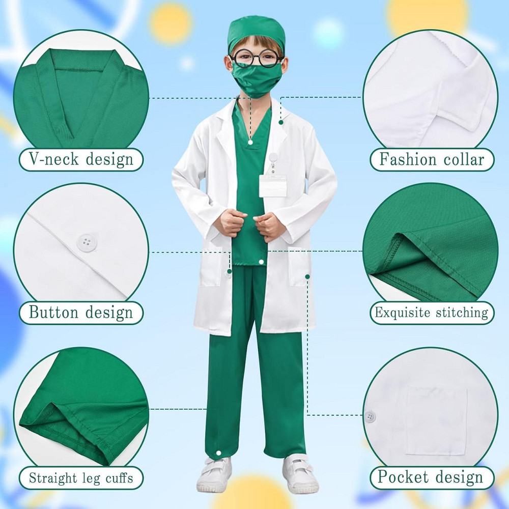 Костюм дитячий Doctor Kit білий набір лікаря ігровий халат аксесуари для дітей Київ - фото 6